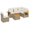 Image de vidaXL Salon de Jardin avec Coussins 6 pcs, Canapés de Terrasse, Ensemble de Meubles de Patio, Mobilier d'Extérieur, Beige Résine Tressée