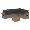 Image de vidaXL Salon de Jardin avec Coussins 7 pcs, Canapés de Terrasse, Ensemble de Meubles de Patio, Mobilier d'Extérieur, Gris Résine Tressée
