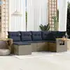 Image de vidaXL Salon de jardin 6 pcs avec coussins gris résine tressée