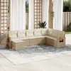 Image de vidaXL Salon de jardin avec coussins 8 pcs beige résine tressée