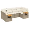 Image de vidaXL Salon de Jardin avec Coussins 6 pcs, Canapés de Terrasse, Ensemble de Meubles de Patio, Mobilier d'Extérieur, Beige Résine Tressée