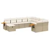 Image de vidaXL Salon de Jardin avec Coussins 10 pcs, Canapés de Terrasse, Ensemble de Meubles de Patio, Mobilier d'Extérieur, Beige Résine Tressée