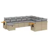 Image de vidaXL Salon de Jardin avec Coussins 10 pcs, Canapés de Terrasse, Ensemble de Meubles de Patio, Mobilier d'Extérieur, Beige Résine Tressée