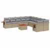 Image de vidaXL Salon de Jardin avec Coussins 11 pcs, Sièges de Patio, Ensemble de Meubles, Mobilier de Terrasse Arrière-Cour Extérieur, Beige Résine Tressée
