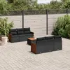 Image de vidaXL Salon de jardin 7 pcs avec coussins noir résine tressée