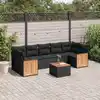 Image de vidaXL Salon de jardin 8 pcs avec coussins noir résine tressée