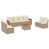 Image de vidaXL Salon de Jardin avec Coussins 9 pcs, Canapés de Terrasse, Ensemble de Meubles de Patio, Mobilier d'Extérieur, Beige Résine Tressée