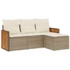 Image de vidaXL Salon de Jardin avec Coussins 4 pcs, Canapés de Terrasse, Ensemble de Meubles de Patio, Mobilier d'Extérieur, Beige Résine Tressée