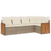 Image de vidaXL Salon de Jardin avec Coussins 5 pcs, Canapés de Terrasse, Ensemble de Meubles de Patio, Mobilier d'Extérieur, Beige Résine Tressée