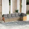 Image de vidaXL Salon de jardin avec coussins 6 pcs beige résine tressée