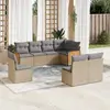 Image de vidaXL Salon de jardin avec coussins 8 pcs beige résine tressée