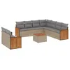 Image de vidaXL Salon de Jardin avec Coussins 10 pcs, Canapés de Terrasse, Ensemble de Meubles de Patio, Mobilier d'Extérieur, Beige Résine Tressée