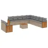Image de vidaXL Salon de Jardin avec Coussins 12 pcs, Canapés de Terrasse, Ensemble de Meubles de Patio, Mobilier d'Extérieur, Beige Résine Tressée
