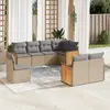 Image de vidaXL Salon de jardin avec coussins 8 pcs beige résine tressée