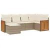 Image de vidaXL Salon de Jardin avec Coussins 6 pcs, Canapés de Terrasse, Ensemble de Meubles de Patio, Mobilier d'Extérieur, Beige Résine Tressée