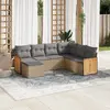 Image de vidaXL Salon de jardin avec coussins 7 pcs beige résine tressée