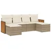 Image de vidaXL Salon de Jardin avec Coussins 6 pcs, Canapés de Terrasse, Ensemble de Meubles de Patio, Mobilier d'Extérieur, Beige Résine Tressée