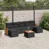 Image de vidaXL Salon de jardin 8 pcs avec coussins noir résine tressée