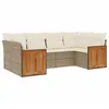 Image de vidaXL Salon de Jardin avec Coussins 6 pcs, Canapés de Terrasse, Ensemble de Meubles de Patio, Mobilier d'Extérieur, Beige Résine Tressée