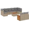 Image de vidaXL Salon de Jardin avec Coussins 10 pcs, Canapés de Terrasse, Ensemble de Meubles de Patio, Mobilier d'Extérieur, Beige Résine Tressée