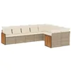 Image de vidaXL Salon de Jardin avec Coussins 9 pcs, Canapés de Terrasse, Ensemble de Meubles de Patio, Mobilier d'Extérieur, Beige Résine Tressée