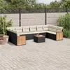 Image de vidaXL Salon de jardin 11 pcs avec coussins noir résine tressée
