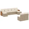Image de vidaXL Salon de Jardin avec Coussins 9 pcs, Canapés de Terrasse, Ensemble de Meubles de Patio, Mobilier d'Extérieur, Beige Résine Tressée