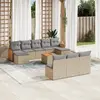 Image de vidaXL Salon de jardin 11 pcs avec coussins beige résine tressée
