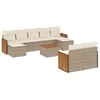 Image de vidaXL Salon de Jardin avec Coussins 10 pcs, Canapés de Terrasse, Ensemble de Meubles de Patio, Mobilier d'Extérieur, Beige Résine Tressée