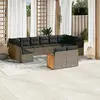 Image de vidaXL Salon de jardin avec coussins 12 pcs gris résine tressée