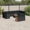 Image de vidaXL Salon de jardin avec coussins 13 pcs noir résine tressée