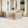 Image de vidaXL Salon de jardin avec coussins 13 pcs beige résine tressée