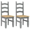 Image de vidaXL Chaises à Manger Lot de 2 Corona Gris Bois Massif de pin