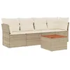 Image de vidaXL Salon de Jardin avec Coussins 5 pcs Beige résine tressée