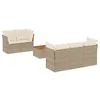 Image de vidaXL Salon de Jardin avec Coussins 6 pcs, Canapés de Patio, Ensemble de Meubles, Mobilier de Terrasse Extérieur, Beige Résine Tressée