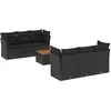Image de vidaXL Salon de Jardin avec Coussins 7 pcs, Canapés avec Pieds Réglables, Ensemble de Meubles d'Extérieur Patio Terrasse, Moderne, Noir Résine Tressée