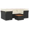 Image de vidaXL Salon de Jardin avec Coussins 7 pcs, Canapés avec Pieds Réglables, Ensemble de Meubles d'Extérieur Patio Terrasse, Moderne, Noir Résine Tressée