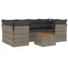 Image de vidaXL Salon de Jardin avec Coussins 7 pcs, Canapés avec Pieds Réglables, Ensemble de Meubles d'Extérieur Patio Terrasse, Moderne, Gris Résine Tressée