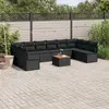 Image de vidaXL Salon de jardin 11 pcs avec coussins noir résine tressée