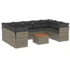 Image de vidaXL Salon de Jardin avec Coussins 10 pcs Gris résine tressée