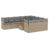 Image de vidaXL Salon de Jardin avec Coussins 11 pcs, Canapés avec Pieds Réglables, Ensemble de Meubles d'Extérieur Patio Terrasse, Moderne, Beige Résine Tressée