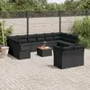 Image de vidaXL Salon de jardin avec coussins 13 pcs noir résine tressée