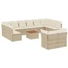 Image de vidaXL Salon de Jardin avec Coussins 13 pcs, Canapés de Patio, Ensemble de Meubles, Mobilier de Terrasse Extérieur, Beige Résine Tressée