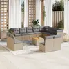Image de vidaXL Salon de jardin avec coussins 13 pcs beige résine tressée