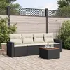 Image de vidaXL Salon de jardin 5 pcs avec coussins noir résine tressée