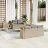 Image de vidaXL Salon de jardin avec coussins 6 pcs beige résine tressée
