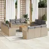 Image de vidaXL Salon de jardin avec coussins 13 pcs beige résine tressée