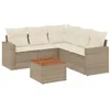 Image de vidaXL Salon de Jardin avec Coussins 6 pcs Beige résine tressée
