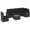 Image de vidaXL Salon de Jardin avec Coussins 7 pcs, Canapés avec Pieds Réglables, Ensemble de Meubles d'Extérieur Patio Terrasse, Moderne, Noir Résine Tressée