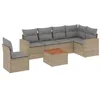 Image de vidaXL Salon de Jardin avec Coussins 7 pcs, Canapés avec Pieds Réglables, Ensemble de Meubles d'Extérieur Patio Terrasse, Moderne, Beige Résine Tressée